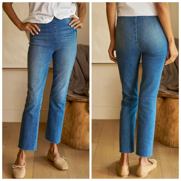 Frank & Eileen Derry Illusion Pull-On Jeans Size 28 Slim Straight Cropped J1823 - Picture 11 of 12